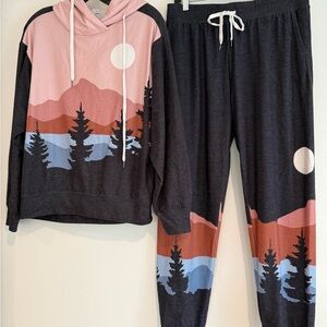PJ Salvage new Scenic Print Hoodie and Jogger Set